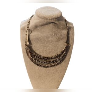 Unique Silver Tone Statement Necklace